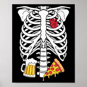 Poster Casais de gravidez de Halloween de Pai esquelético