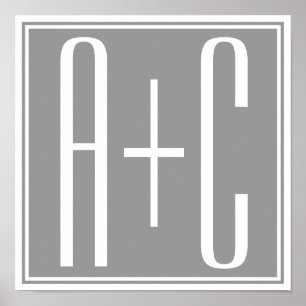 Poster Casais Initails ou Outro Texto   Cinzas brancas