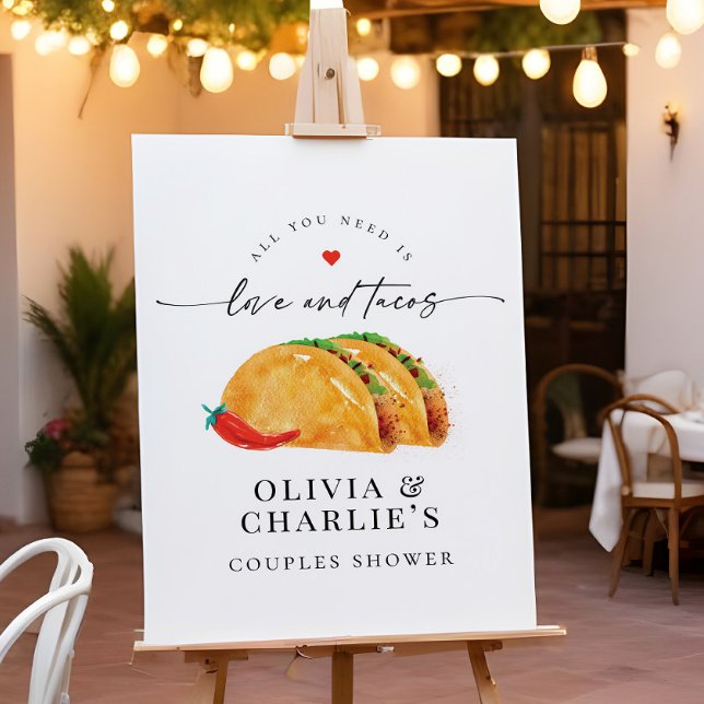 Poster Casais Love & Tacos Chá de panela Sinal de boas-vi (Criador carregado)