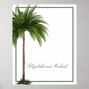 Poster Casais Palm Tree Tropical Elegante Pessoal