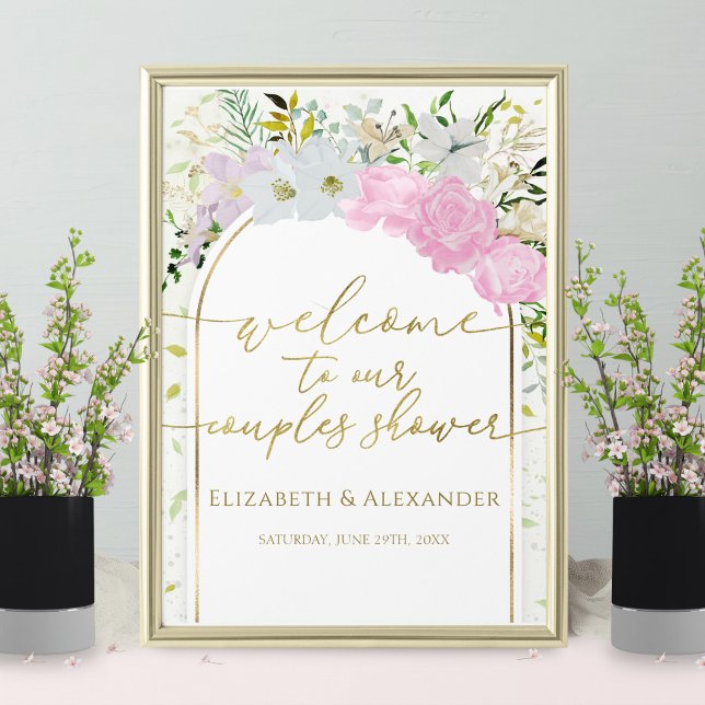 Poster Casais primavera Sinalização de boas-vindas Chá Fl (Criador carregado)