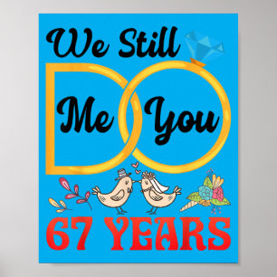 Poster Casal 67º Aniversário de Casamento Casados 67 Anos