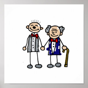 Póster Casal alegre idoso