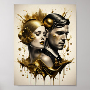 Poster Casal Art Deco