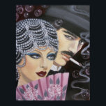 PÓSTER CASAL ART DECO<br><div class="desc">Pintura acrílica original em canvas, ... ... ... ... ... Um belo e encantador casal para uma noite de diversão, onde eles vão dançar a noite fora. Esse é o tipo de pintura que é nostálgica e traz de volta uma era de alegria e bela moda, as mulheres eram mais...</div>