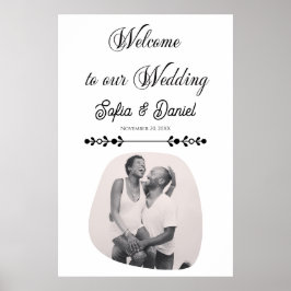 Poster Casal Artístico Chic de Casamento Negro e Branco d