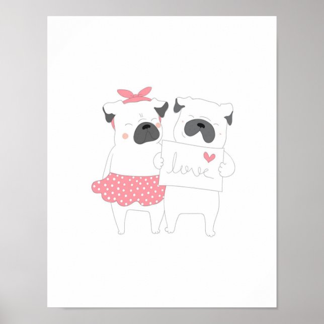 Poster Casal Bonito, Bulldog Francês | Pão-Cão (Frente)