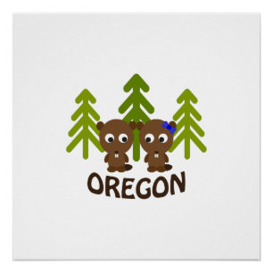 Póster Casal bonito Oregon do castor