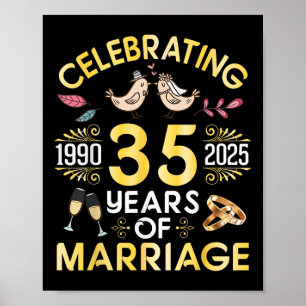 Poster Casal Celebrando 35 Anos De Casamento A Partir De