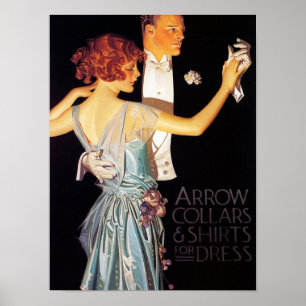 Poster Casal, coleiras de seta e camisas para vestida, 19