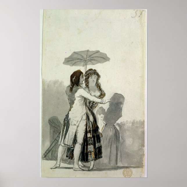 Póster Casal com Parasol (Frente)