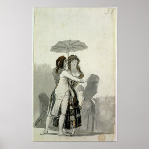 Póster Casal com um parasol