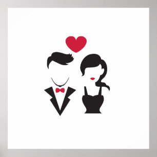 Póster Casal da silhueta