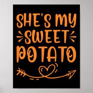 Poster Casal de Ação de Graças Ela é minha batata doce