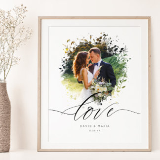 Poster Casal de Amor com Fronteira de Sobreposição de Fot