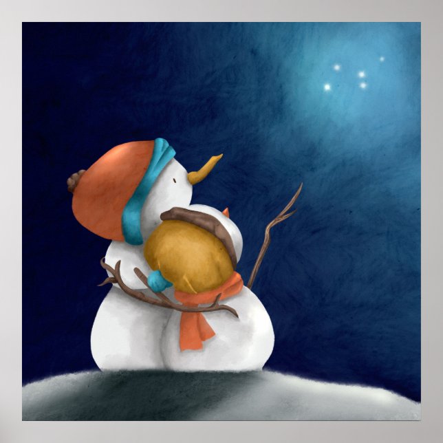 Poster Casal de Boneco de Neve Caprichoso Inverno (Frente)