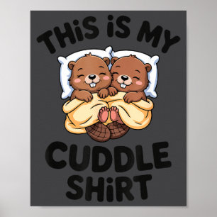 Poster Casal de Castores Engraçado Este É Meu Abraço 