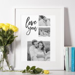 Poster Casal de Colagem Moderna Foto e Amo-Te Bonito Pres<br><div class="desc">Casal de Colagem Moderna Foto e Amo-Te Bonito Presente</div>