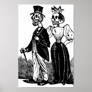Póster Casal de esqueleto idoso cerca dos 1900s