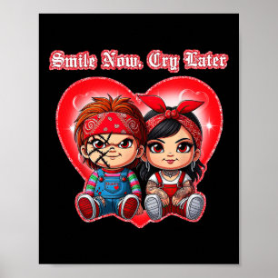 Poster Casal De Horror Sorri Agora Chore Mais Tarde Chica