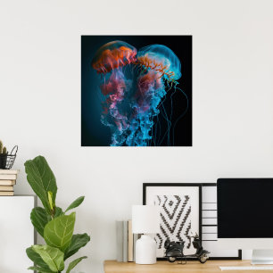 Poster Casal de medusa vibrante