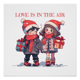 Póster Casal de Natal - O amor está no ar