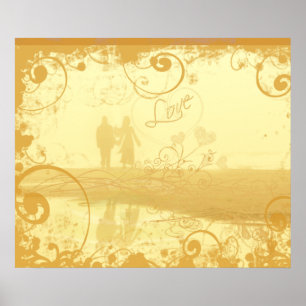 Póster Casal de Praia Apaixonado e Enrolado