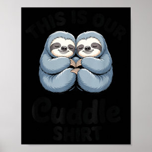 Poster Casal de Preguiças Fofo Este É Nosso Abraço