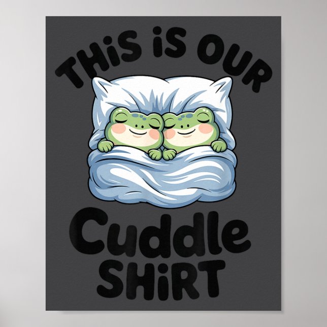 Poster Casal de Rã Fofo Este É Nosso Abraço  (Frente)