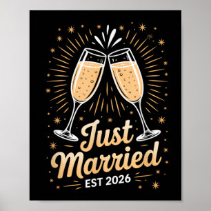 Poster Casal de Recém-Casados Engraçado Lua de Mel 2026 