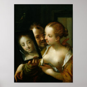 Poster Casal de riso com um espelho, 1596