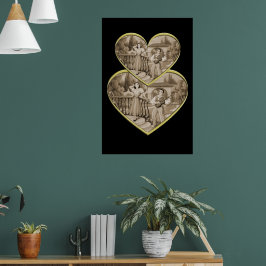 Poster Casal de romance vintage, homem e mulher amor