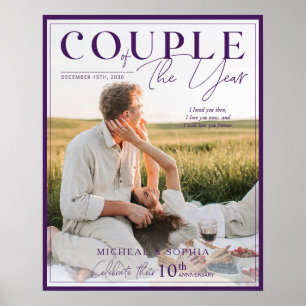 Poster Casal do Ano Cartaz de Capa de Foto Violeta Edge