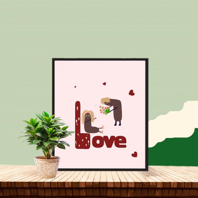 Poster Casal engraçado com flores (Criador carregado)