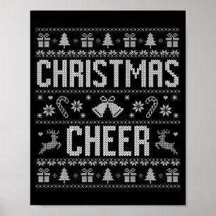 Poster Casal engraçado espalhando alegria de Natal roupas