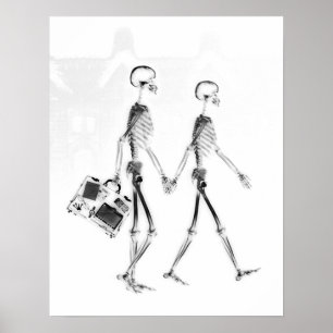 Poster - Casal esquelético de raios X - Blk viaja