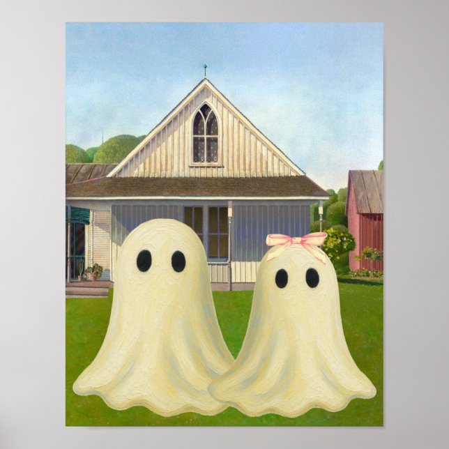 Poster Casal Fantasma Góthico Americano (Frente)
