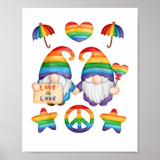 Poster Casal Gay Gnomos Orgulho, Sr & Sr Casamento Gay, D