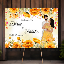 Poster Casal haldi sinal de boas-vindas Maiyan
