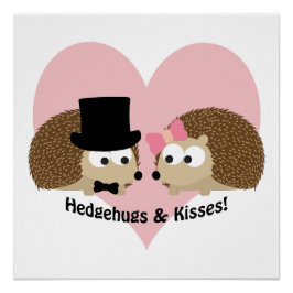 Póster Casal Hedgehugs e Kisses Hedgehog