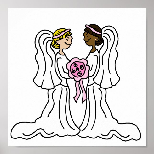 Póster Casal inter-racial lésbica (Frente)