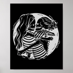 Poster Casal Lgbtq Orde Skeletons beijando Valen