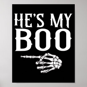 Poster Casal masculino esqueleto boo casal correspondente