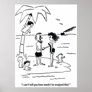 Poster Casal na Ilha Deserta com Muitos Filhos, Divertido