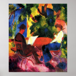 Póster Casal na Mesa do Jardim por August Macke
