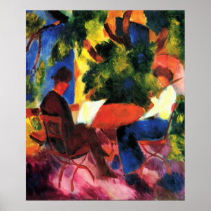 Póster Casal Na Mesa do Jardim por August Macke