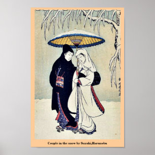 Póster Casal na neve de Suzuki, Harunobu
