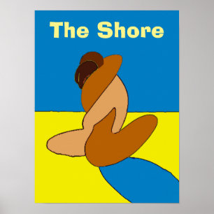 Poster Casal Na Praia, Adicionar Nomes,