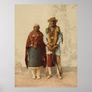 Póster Casal Nativo Americano, 1899