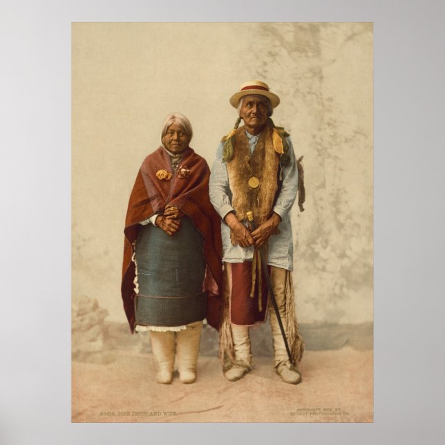 Póster Casal Nativo Americano, 1899 (Frente)